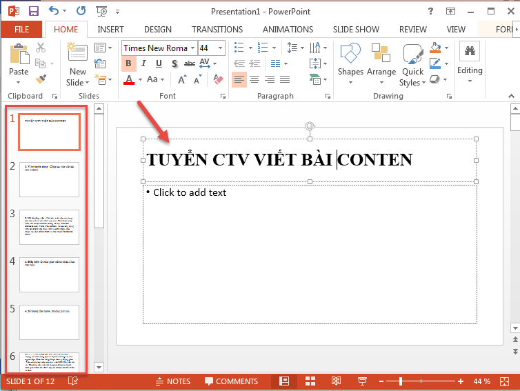 chuyển file Word sang PowerPoint 